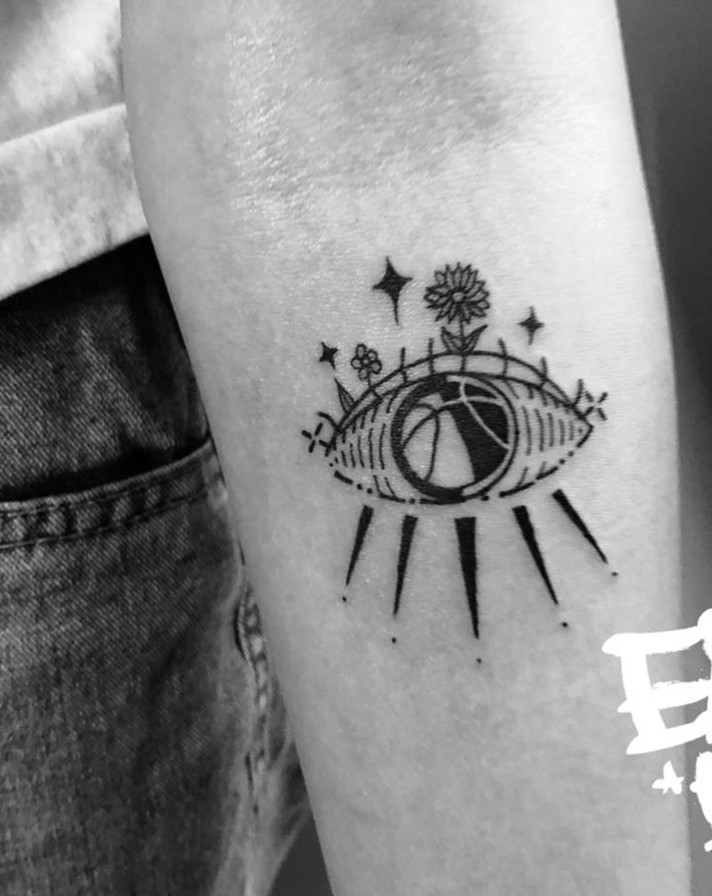 眼睛纹身图片_手部手臂几何New School眼睛纹身图案