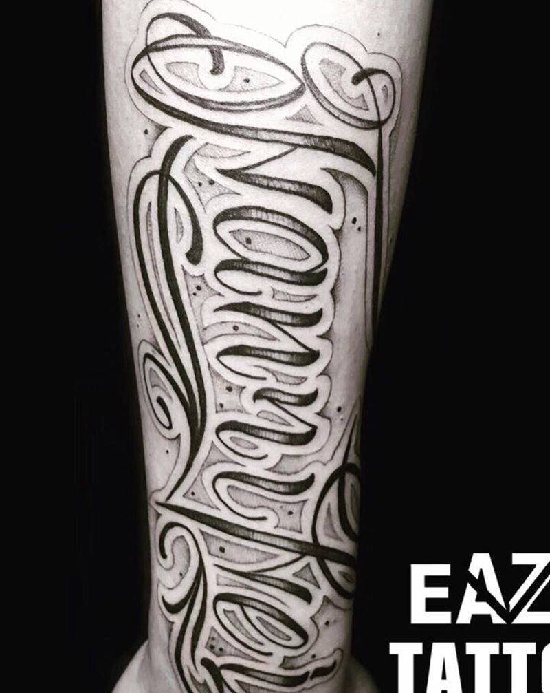 花体字纹身图片_手部手臂花体字花体字纹身图案