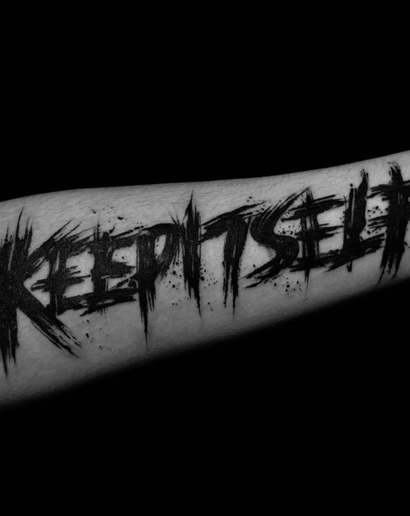 泼墨笔刷纹身图片_手臂手部水墨水彩纹身图案