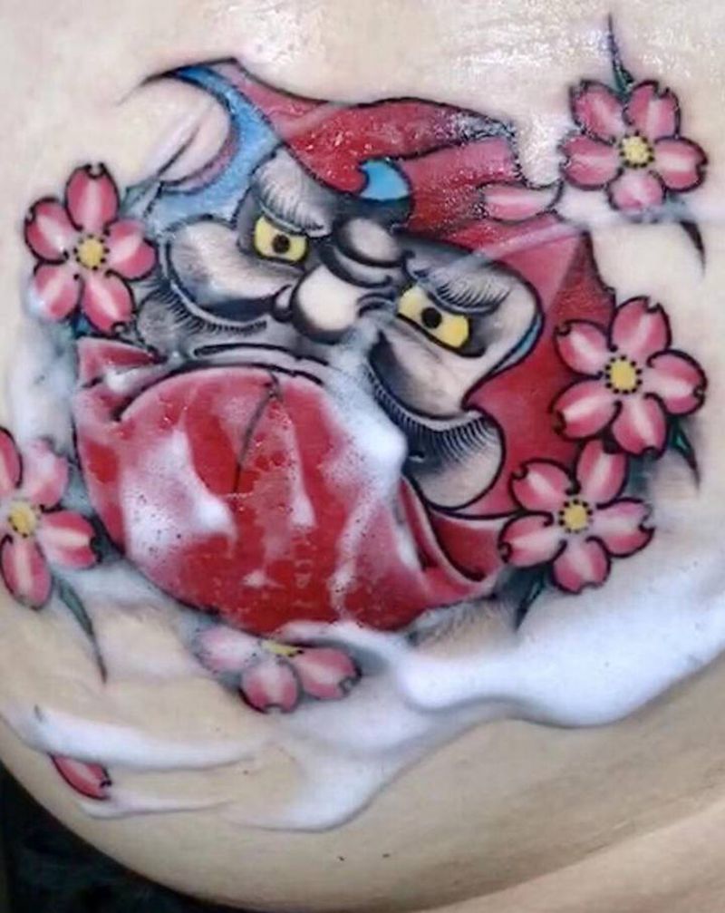 达摩纹身图片_老传统纹身图案