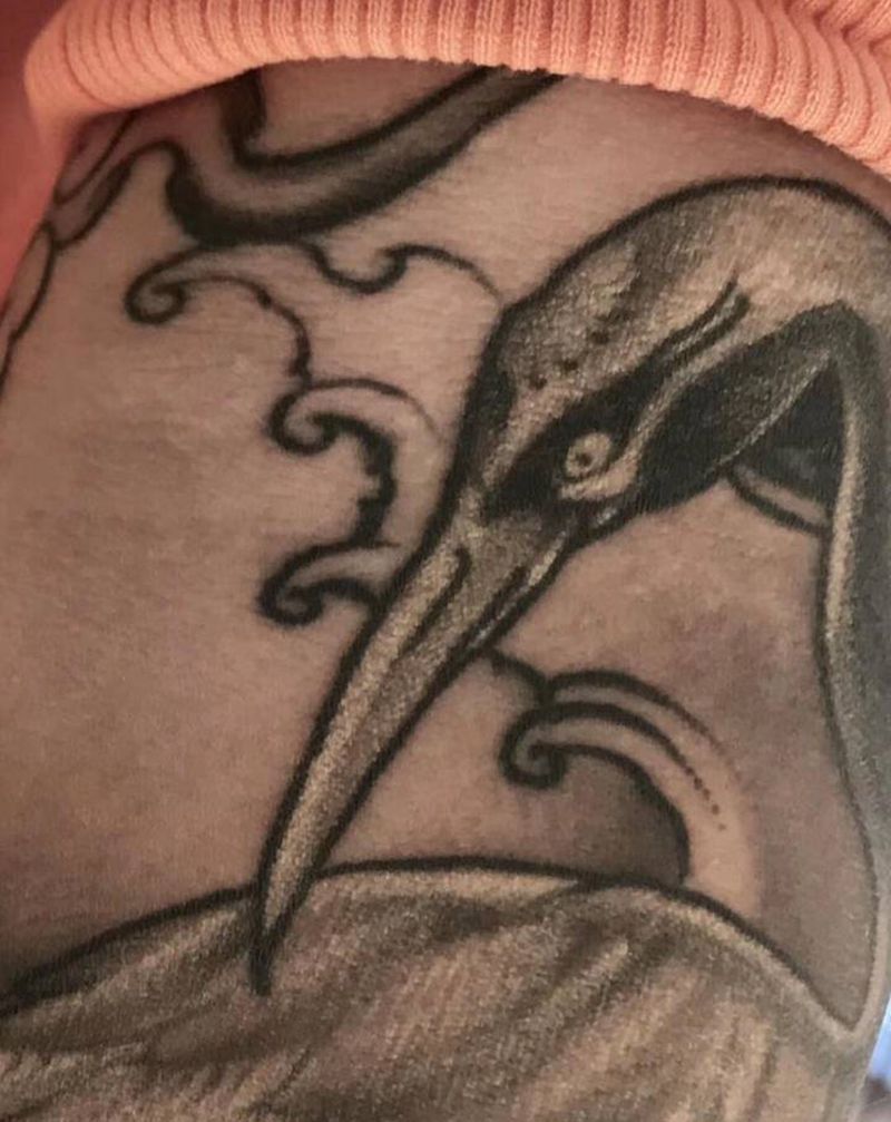 鹤纹身图片_新传统纹身图案