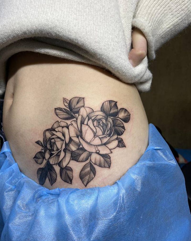 覆盖纹身图片_素花纹身图案