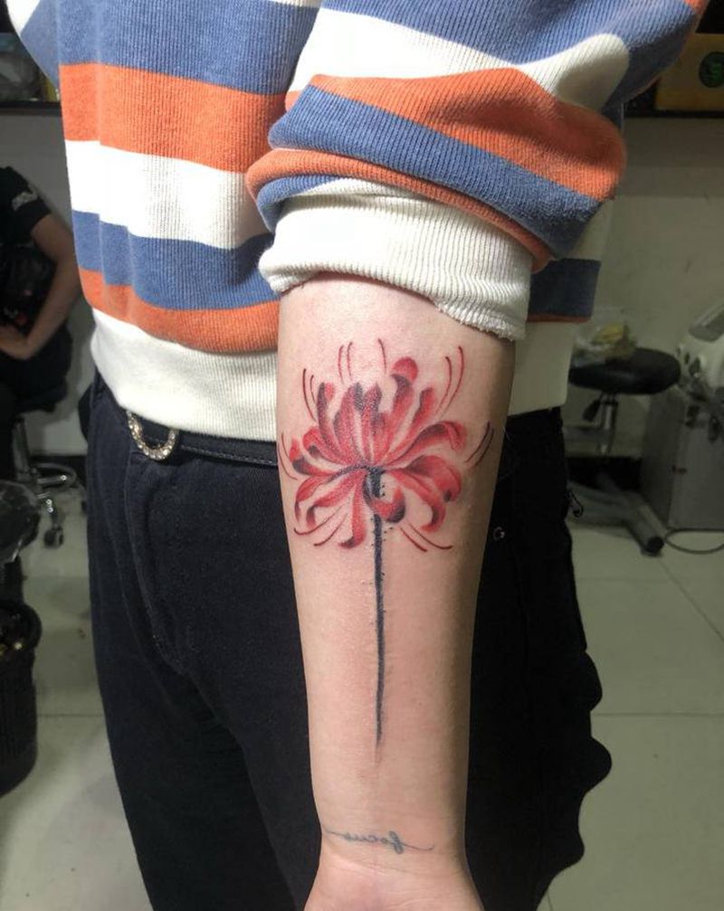 彼岸花纹身图片_手臂纹身图案