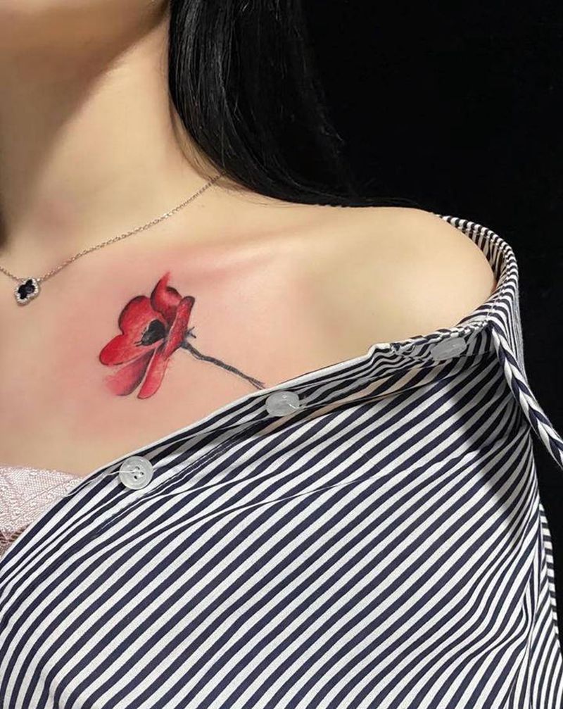 花纹身图片_肩部新传统纹身图案