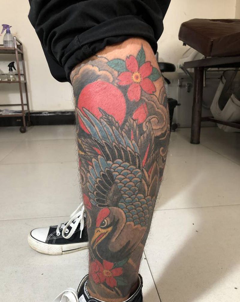 传统纹身图片_腿部纹身图案