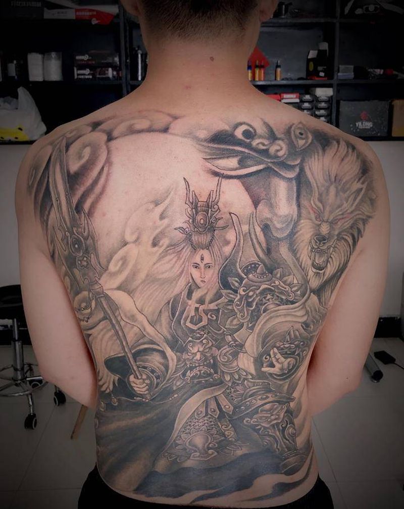 二郎神纹身图片_新传统纹身图案