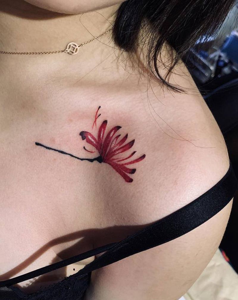 小清新纹身图片_胸部纹身图案