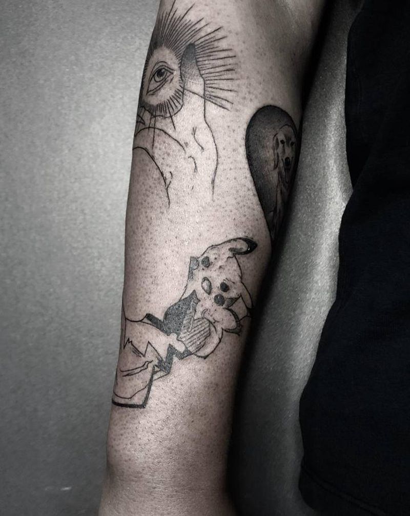 皮卡丘纹身图片_手臂纹身图案