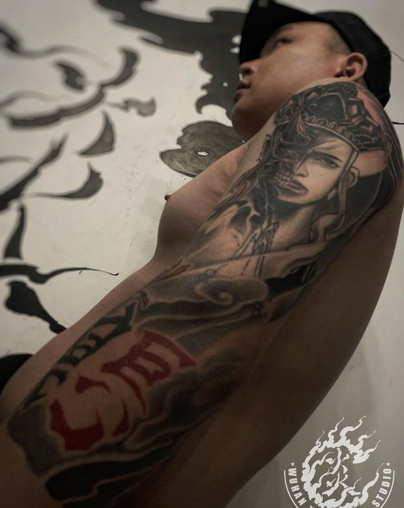 老图新做（未完）纹身图片_手臂新传统纹身图案