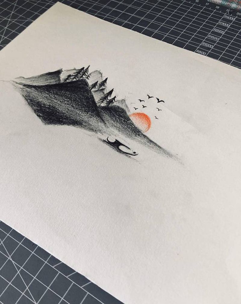 遮盖设计纹身图片_手臂水墨纹身图案