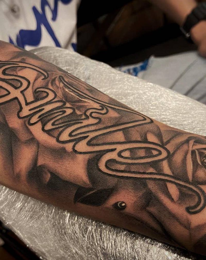 玫瑰xN纹身图片_手臂欧美写实纹身图案