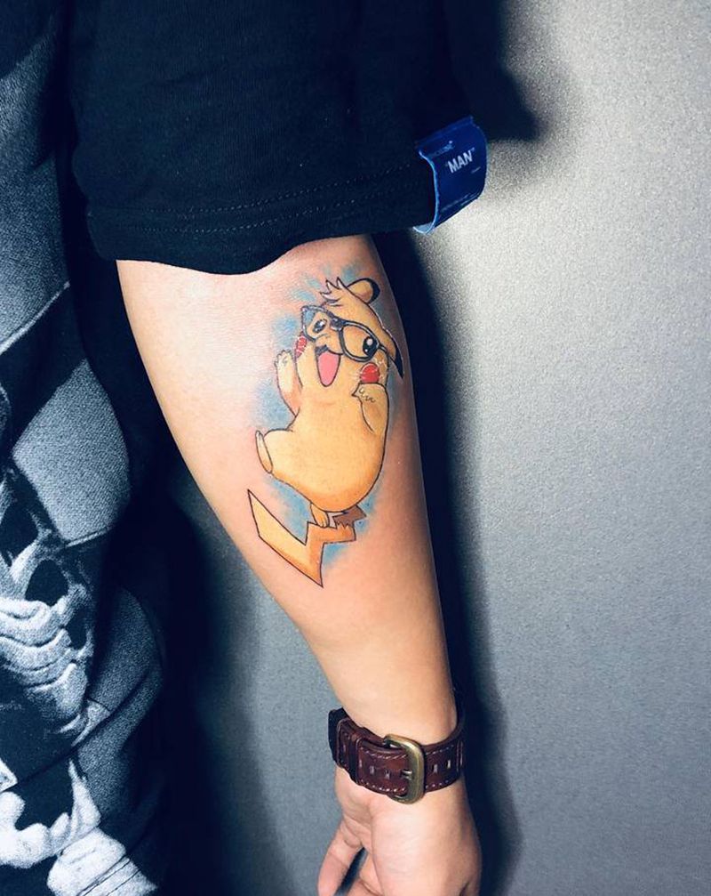 皮卡丘纹身图片_手臂New School纹身图案