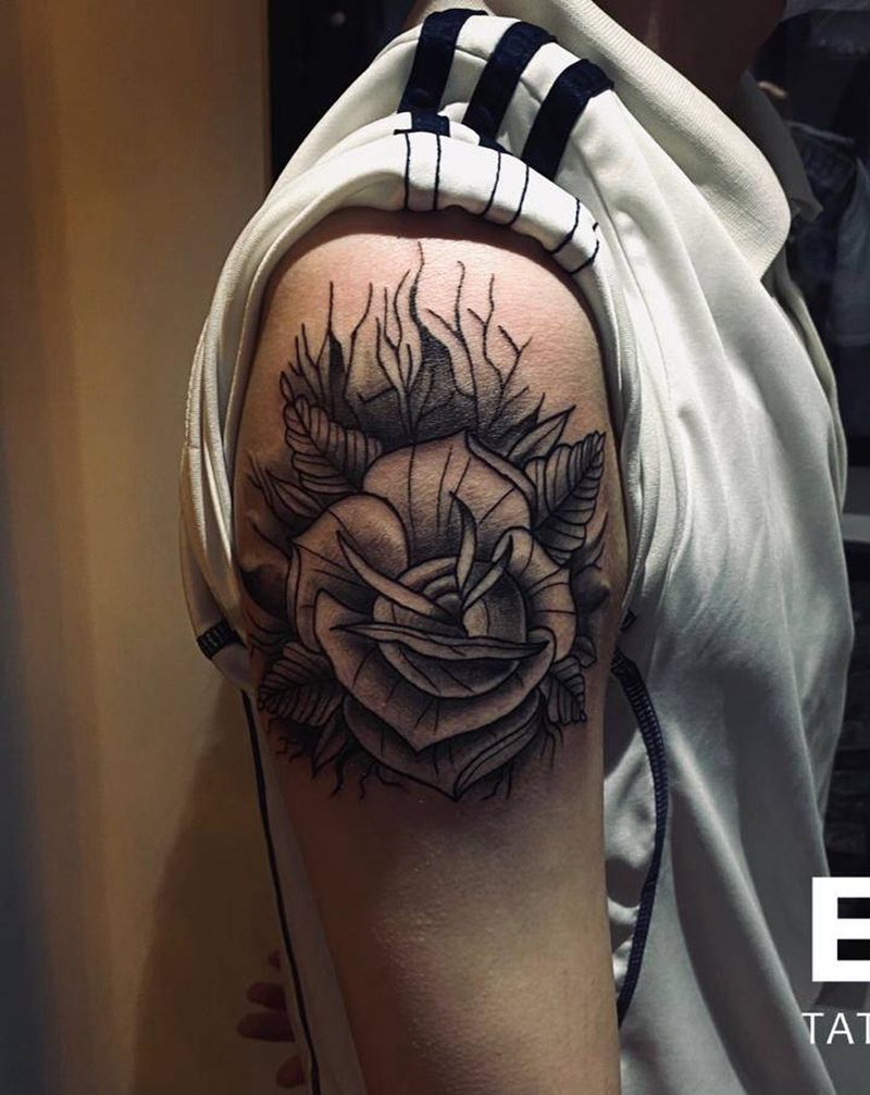 客人自带纹身图片_手臂New School花纹身图案