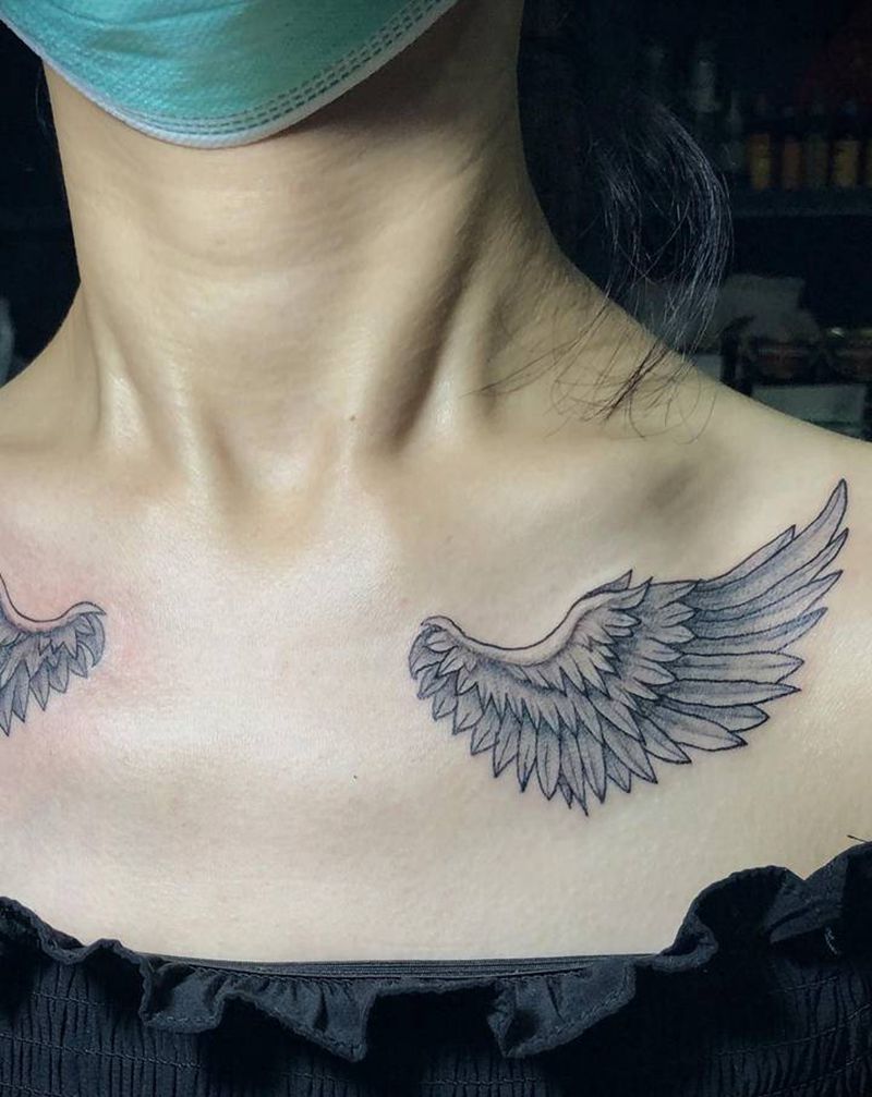 翅膀纹身图片_新传统纹身图案
