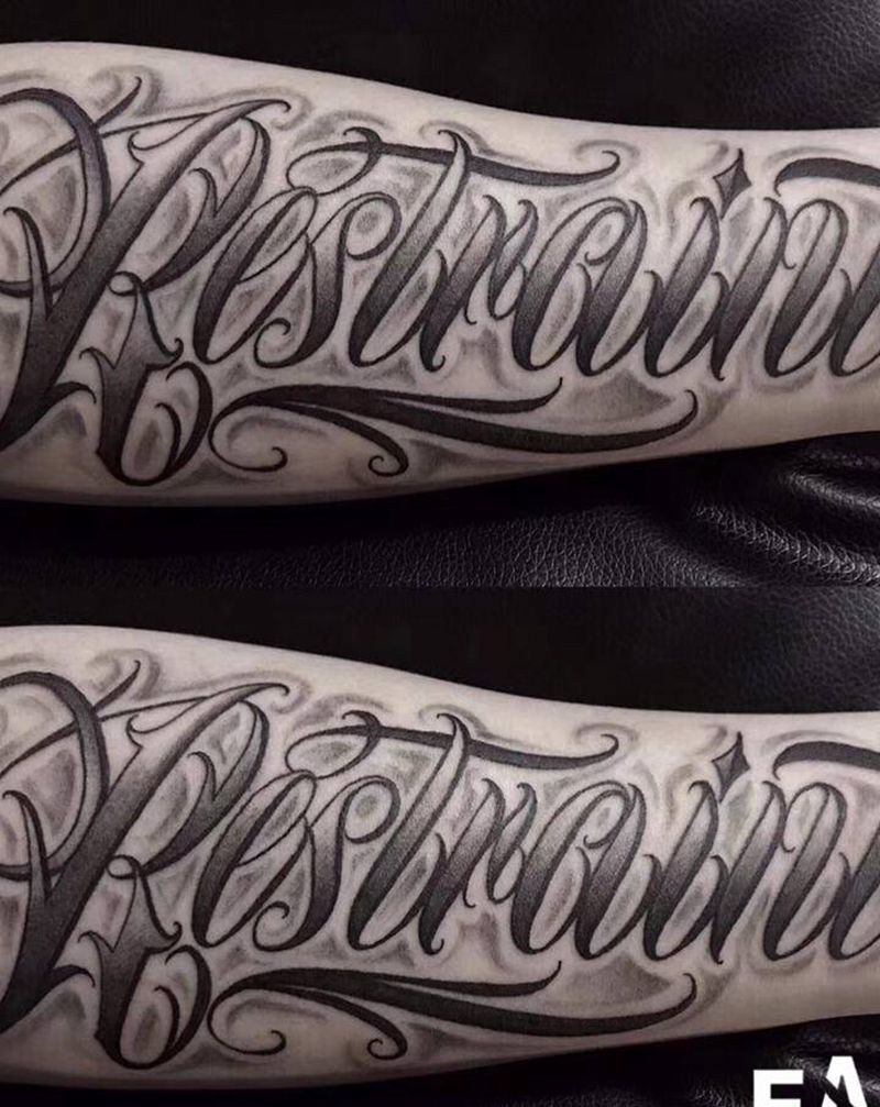 花体字纹身图片_手臂手部花体字花体字纹身图案