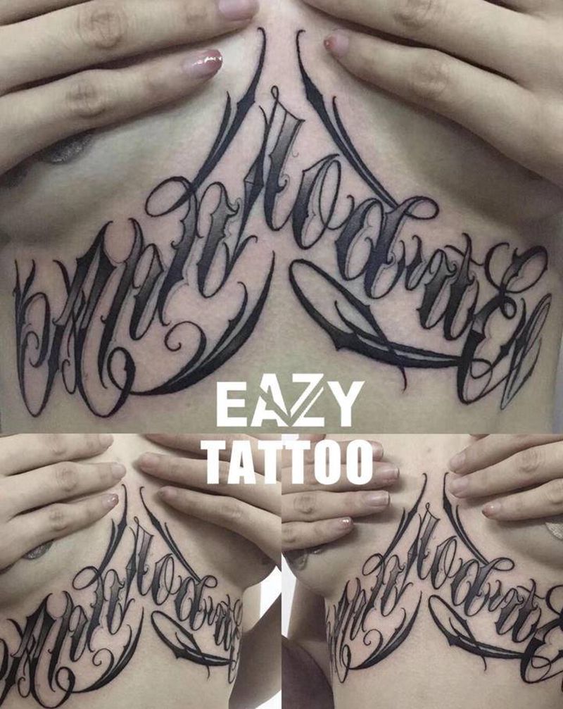 Aphrodite纹身图片_胸部腹部花体字花体字纹身图案