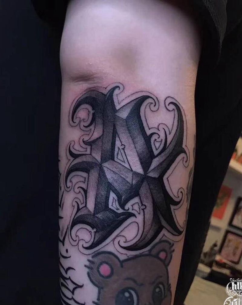 填空纹身图片_手臂花体字花体字纹身图案