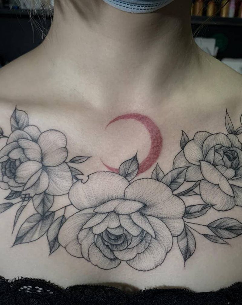 花纹身图片_新传统纹身图案