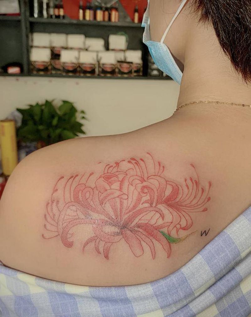 彼岸花纹身图片_新传统纹身图案