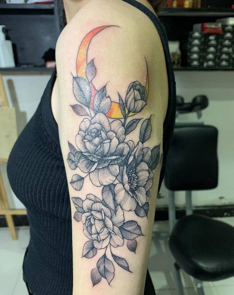 素花纹身图片_手部点刺纹身图案