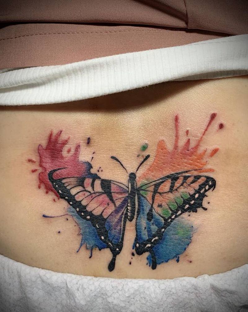 蝴蝶纹身图片_水彩纹身图案