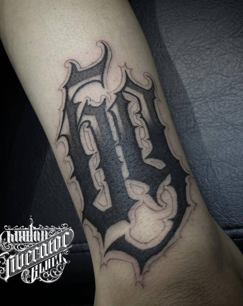 69纹身图片_手臂花体字花体字纹身图案