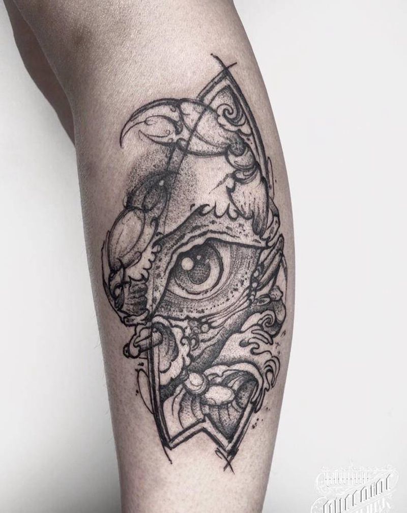 冲浪的螃蟹纹身图片_腿部New School冲浪螃蟹纹身图案