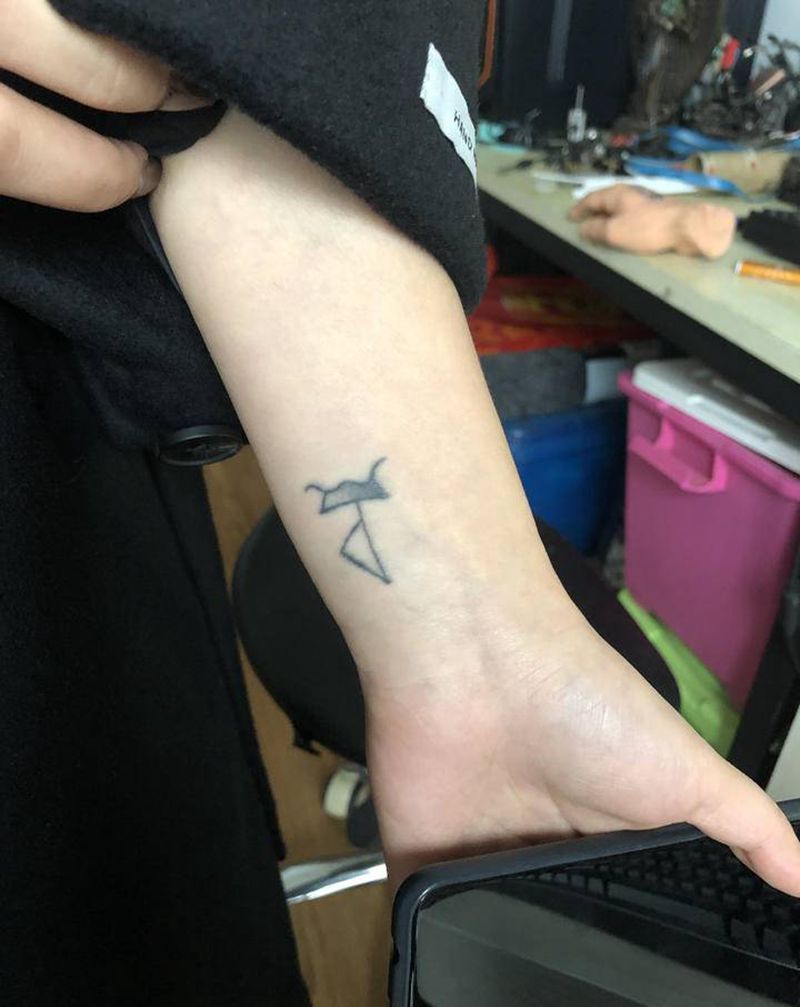 遮盖纹身图片_手臂手部水墨小清新纹身图案