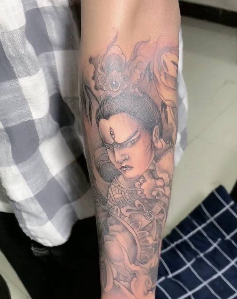 二郎神纹身图片_新传统纹身图案