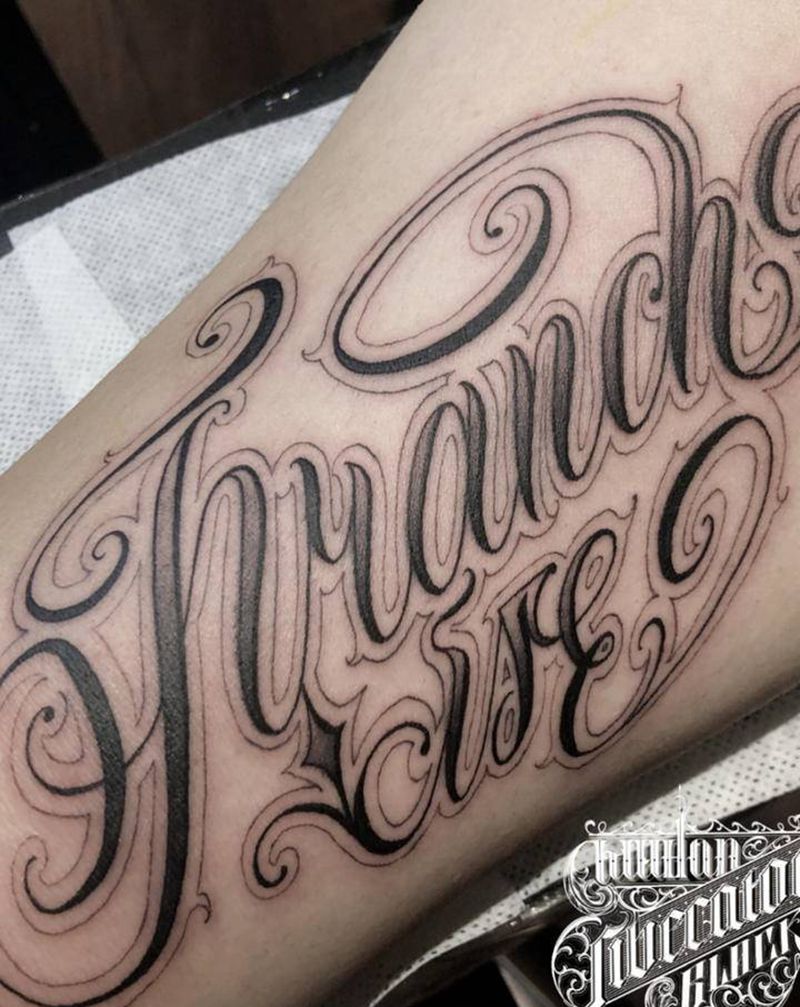 花体字纹身图片_手臂花体字花体字纹身图案