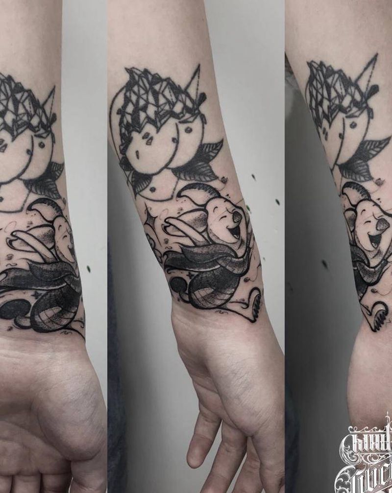 遮盖纹身图片_手臂New School遮盖纹身图案