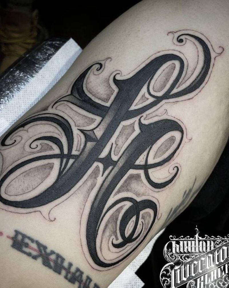 花体字纹身图片_手臂花体字花体字纹身图案