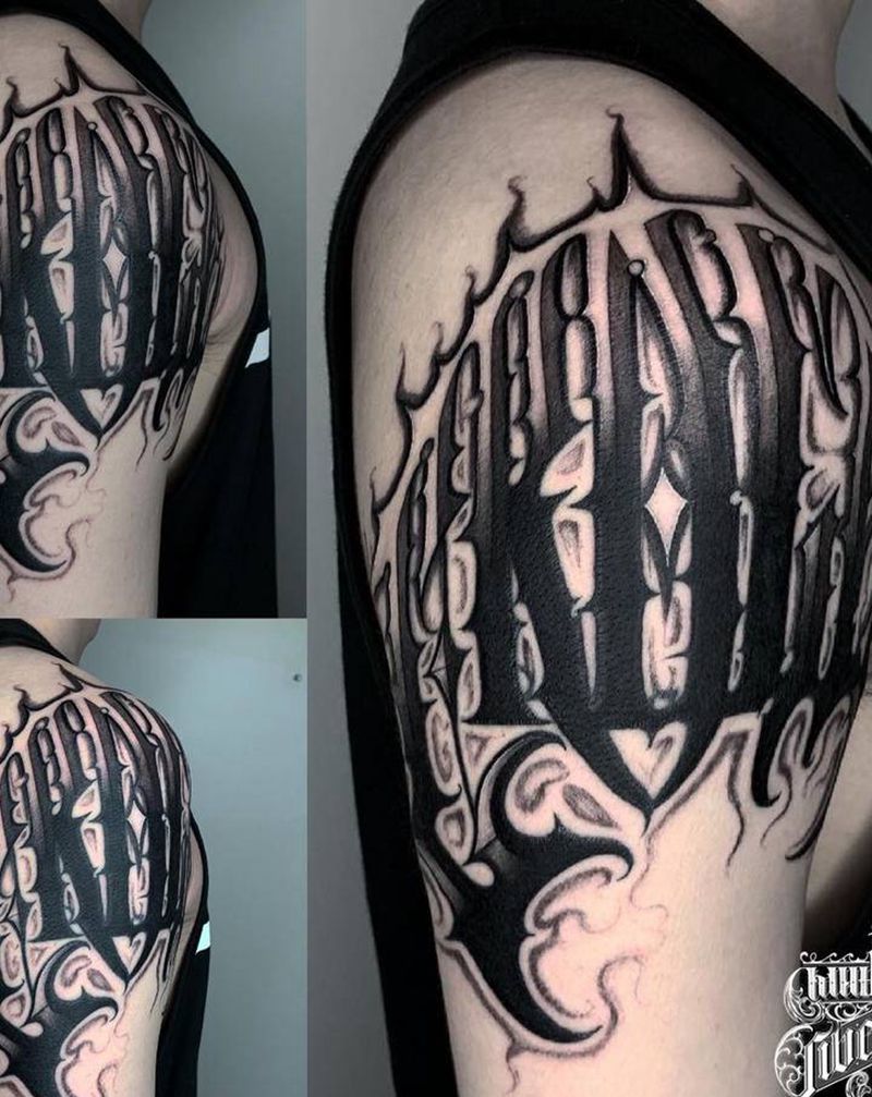 花体字纹身图片_手臂花体字花体字纹身图案