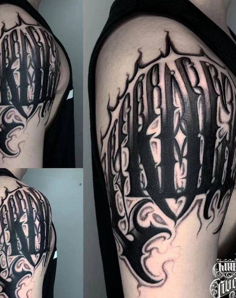 花体字遮盖纹身图片_手臂花体字花体字纹身图案