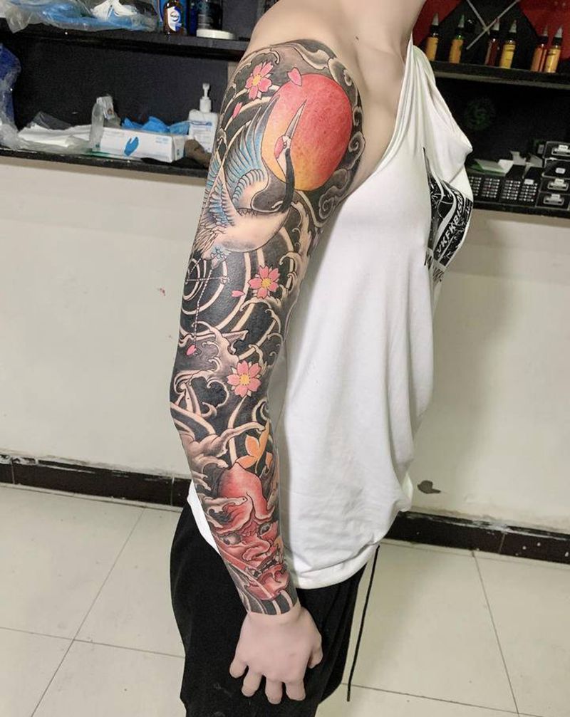 花臂纹身图片_新传统纹身图案