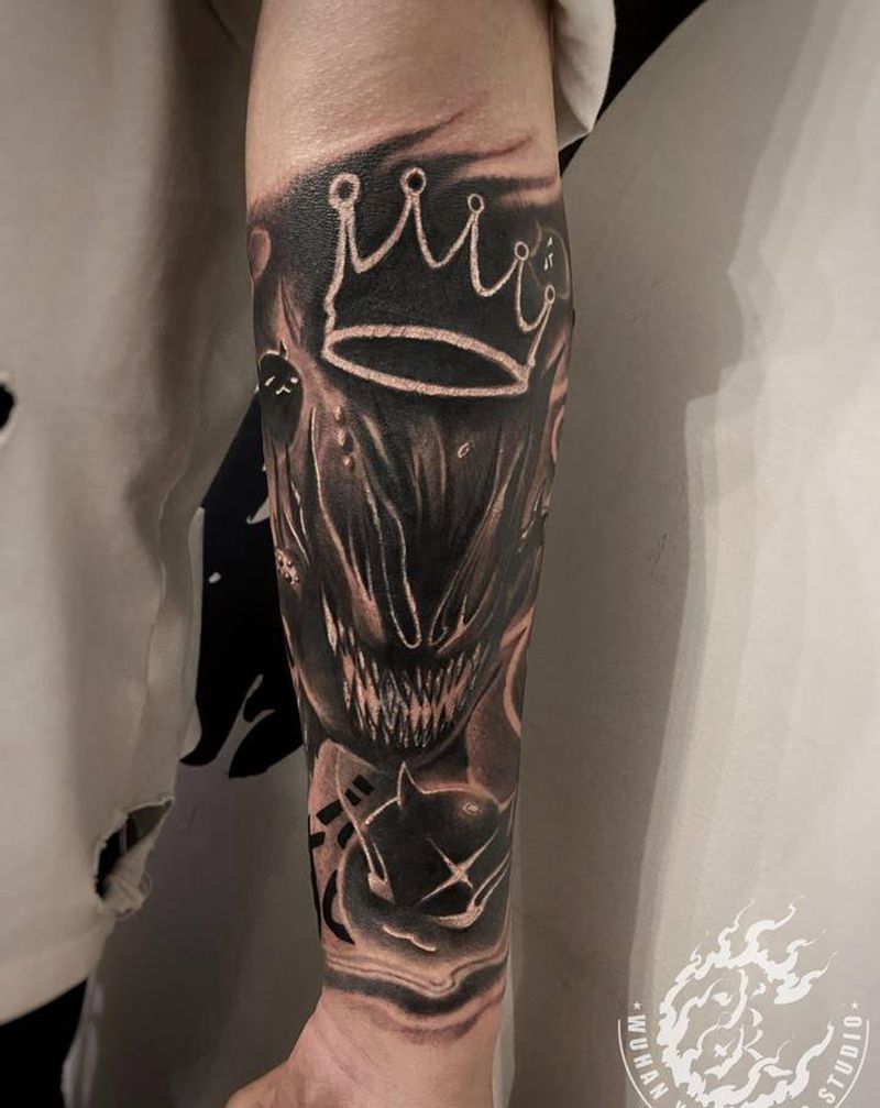 耿鬼遮盖.纹身图片_手臂欧美写实纹身图案