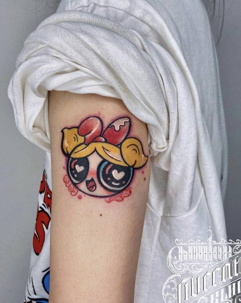 飞天小女警纹身图片_手臂New School飞天小女警纹身图案