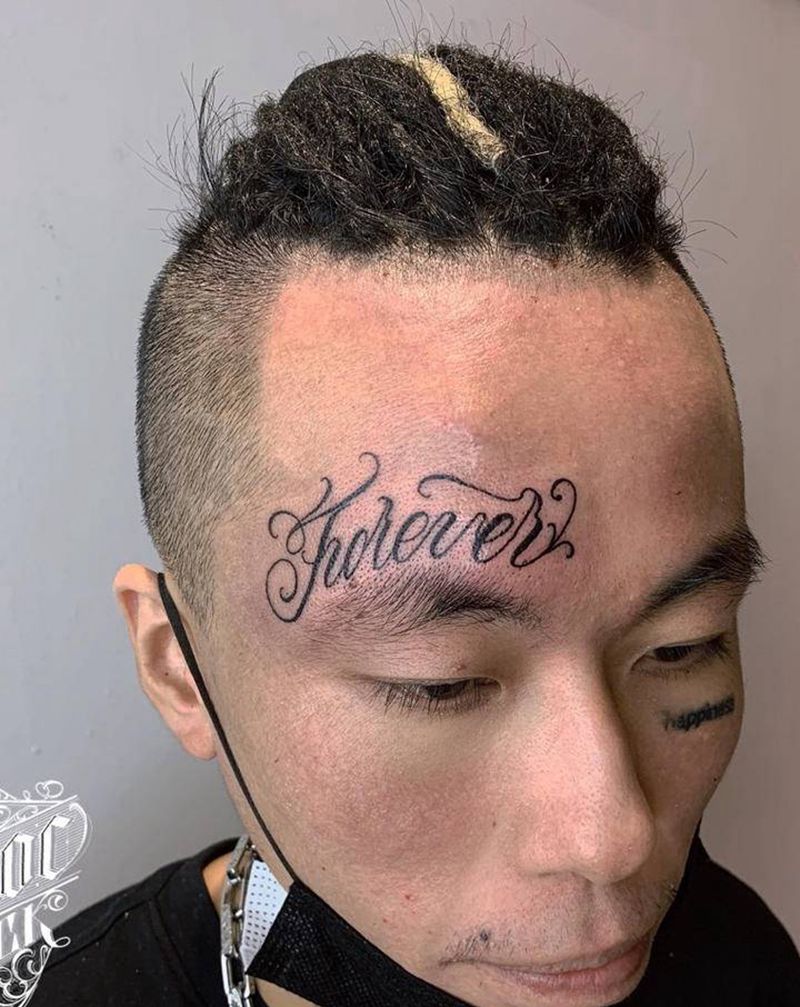 UVB2纹身图片_颈部花体字纹身图案