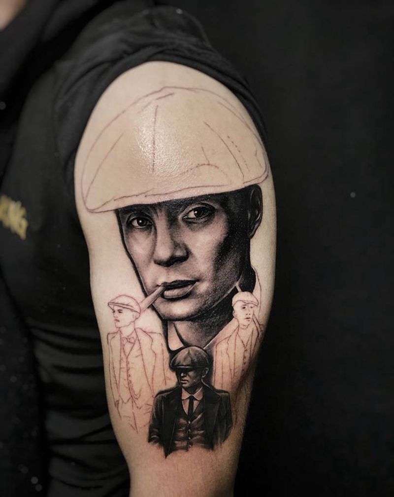 剃刀党纹身图片_手臂手部欧美写实纹申坤纹艺刺刻肖像纹身图案