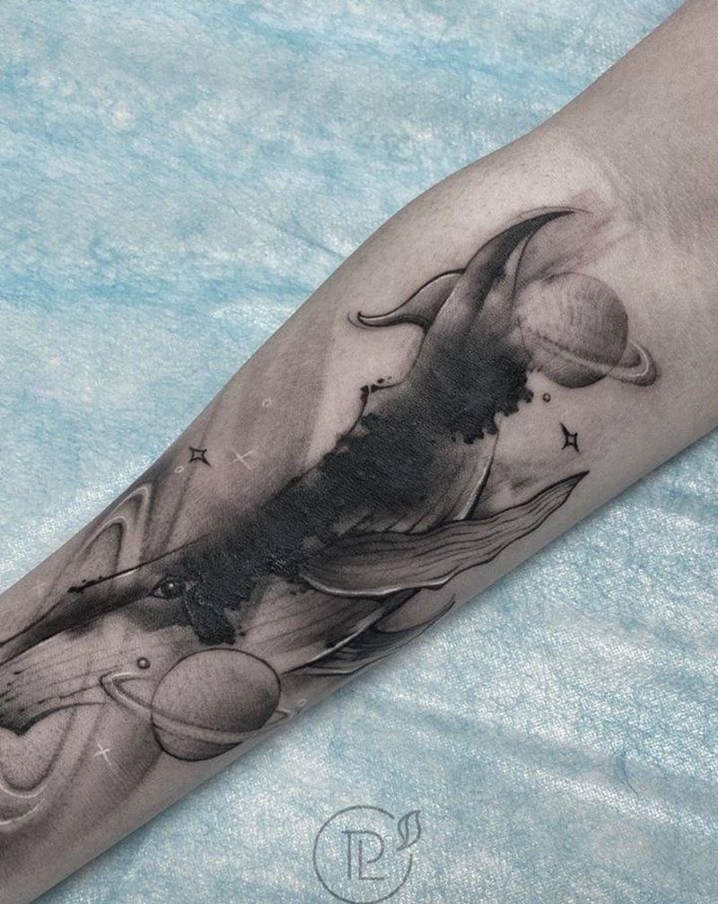 鲸鱼纹身遮盖纹身图片_手臂纹身图案