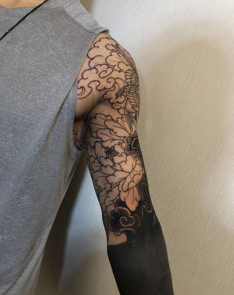 接黑臂未完待续纹身图片_手部手臂新传统老传统纹身图案