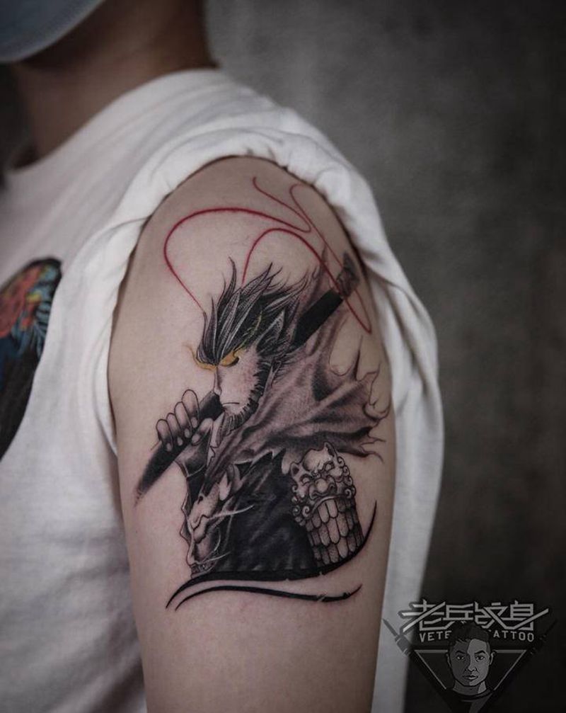 孙悟空纹身作品纹身图片_手臂新传统纹身图案