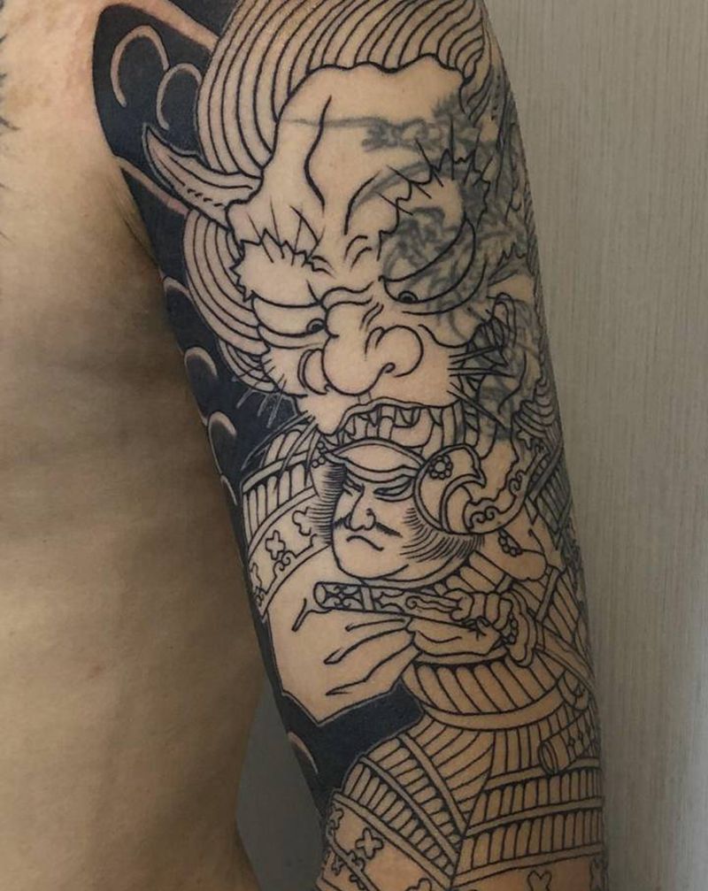 老传统花臂未完待续纹身图片_手部手臂老传统纹身图案