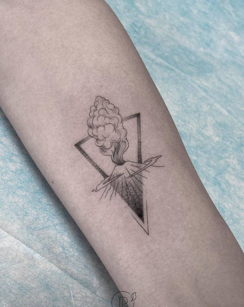 小臂小图纹身图片_手臂点刺几何纹身图案