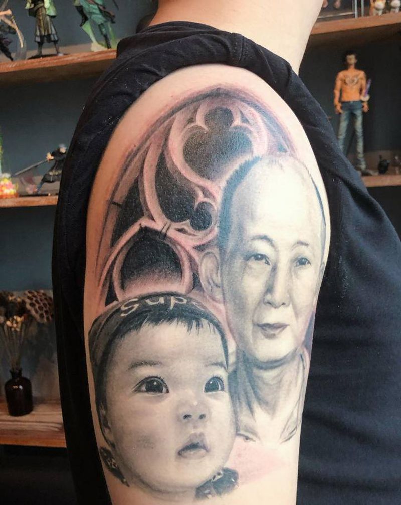 这是一个非常有意义的纹身纹身图片_手臂欧美写实肖像人物纹身图案