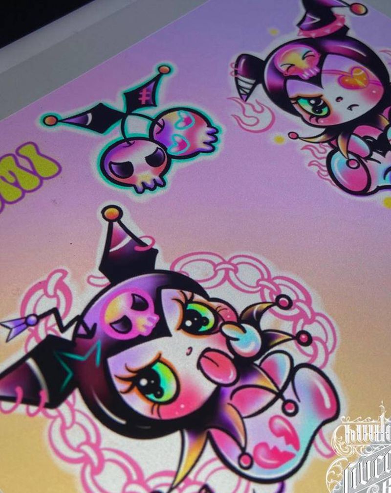 原创手稿”kuromi库洛米纹身图片_手臂腿部New Schoolkuromi卡通三丽鸥纹身图案