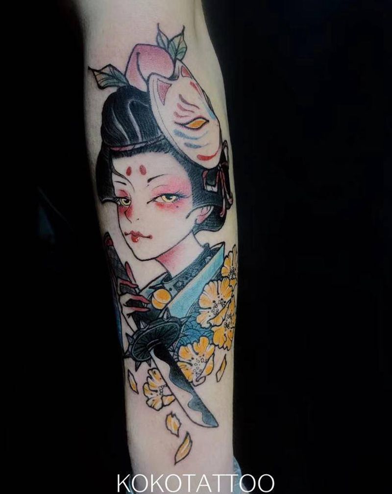 艺妓纹身图片_手臂Old SchoolNew School艺妓school定制设计纹身图案