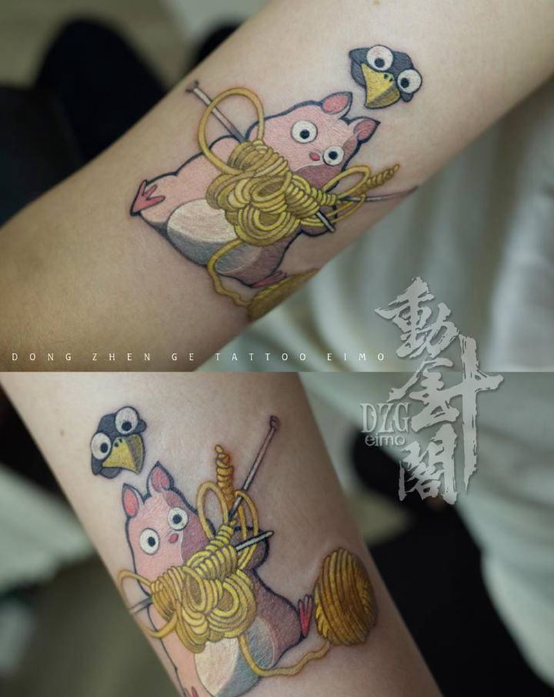 千与千寻之宝宝变鼠纹身图片_手部New School千与千寻纹身图案