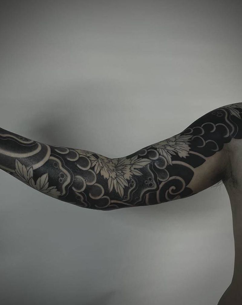 未完待续纹身图片_手臂手部老传统牡丹纹身图案