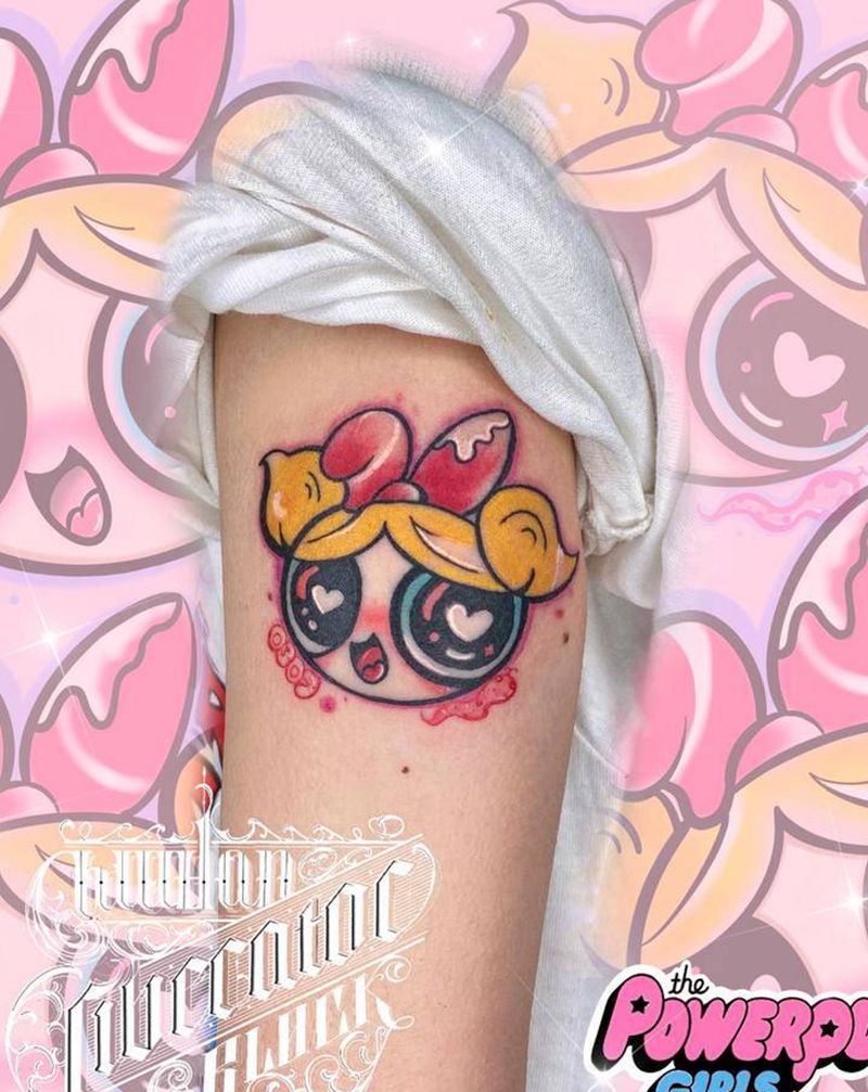 原创飞天小女警纹身图片_手臂New School卡通飞天小女警纹身图案